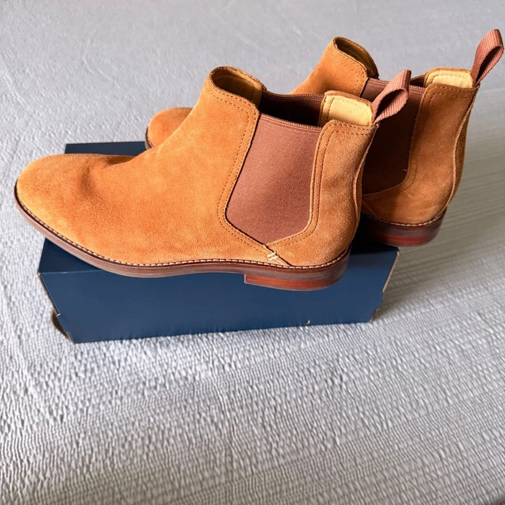 NEW‎ Sperry Mens Gold Cup Exeter Chelsea Boots Tan Suede Size 9.5 W